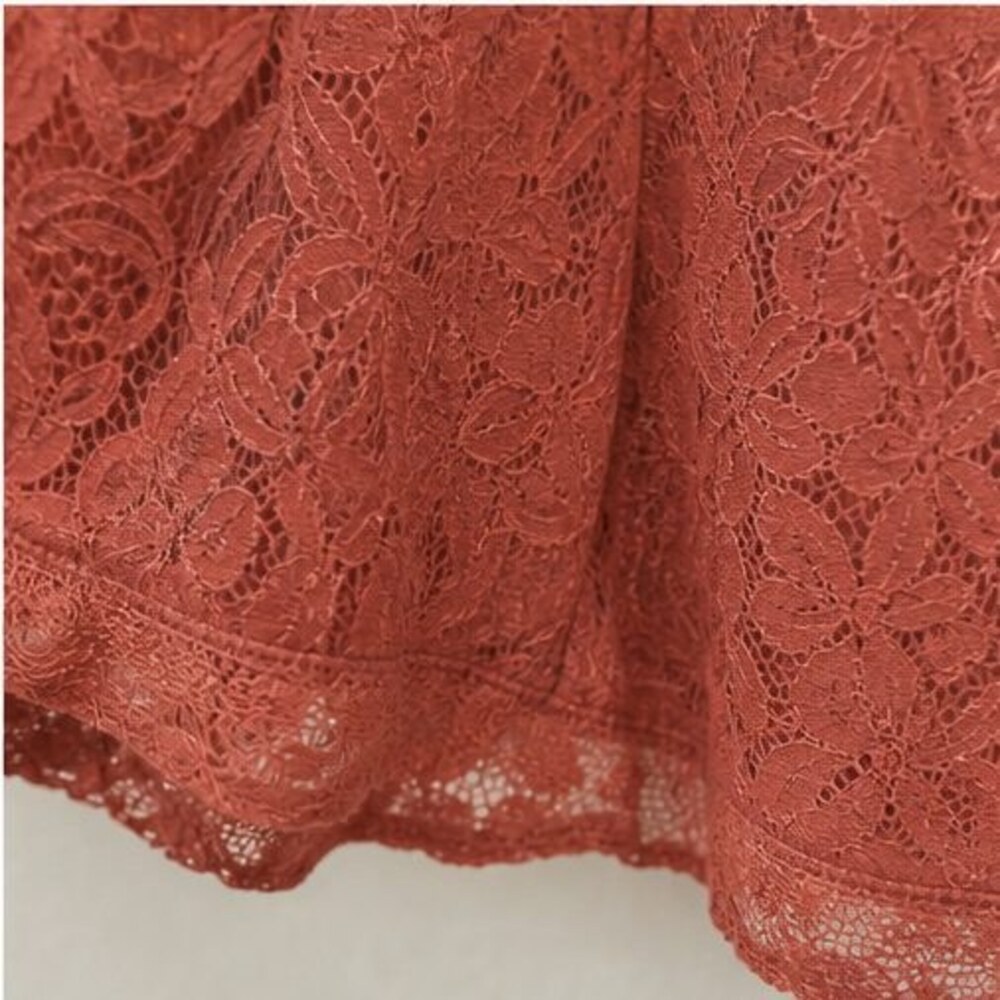 Rust Lace Trim Top - Picture 6 of 6